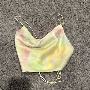 Tie dye pastel crop top